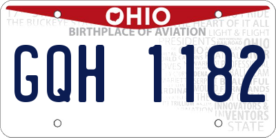 OH license plate GQH1182