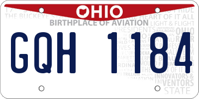 OH license plate GQH1184
