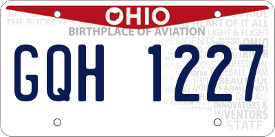 OH license plate GQH1227