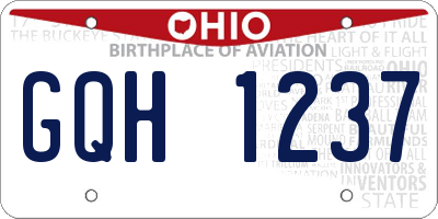 OH license plate GQH1237
