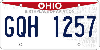 OH license plate GQH1257