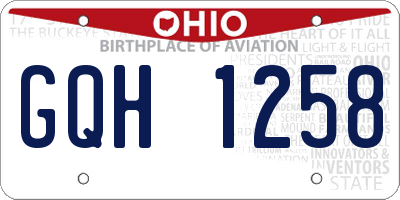 OH license plate GQH1258