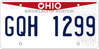 OH license plate GQH1299