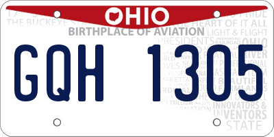 OH license plate GQH1305