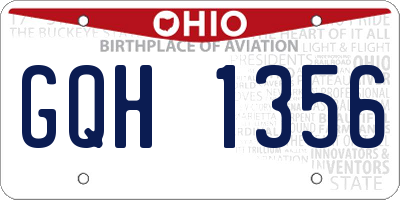 OH license plate GQH1356