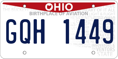OH license plate GQH1449