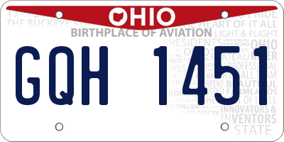OH license plate GQH1451