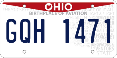 OH license plate GQH1471