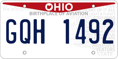 OH license plate GQH1492