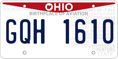 OH license plate GQH1610