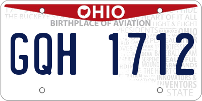 OH license plate GQH1712