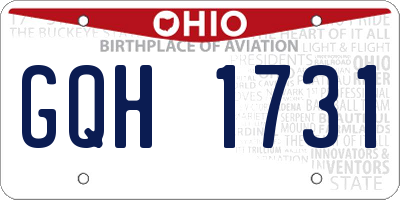 OH license plate GQH1731