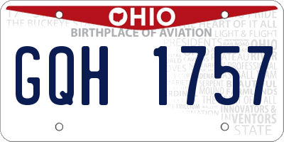 OH license plate GQH1757