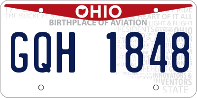 OH license plate GQH1848