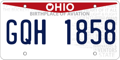 OH license plate GQH1858