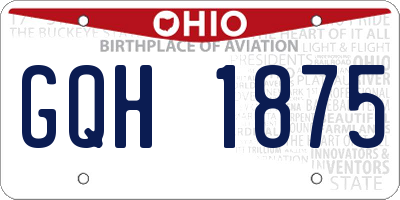 OH license plate GQH1875