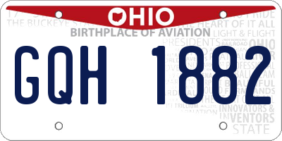 OH license plate GQH1882