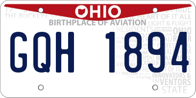 OH license plate GQH1894