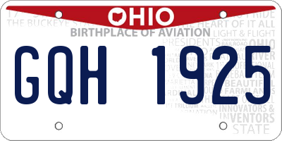 OH license plate GQH1925