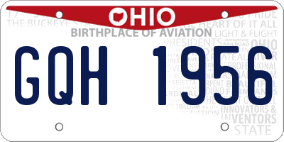 OH license plate GQH1956