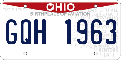 OH license plate GQH1963