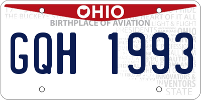OH license plate GQH1993