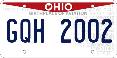 OH license plate GQH2002