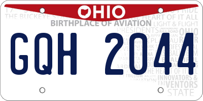 OH license plate GQH2044