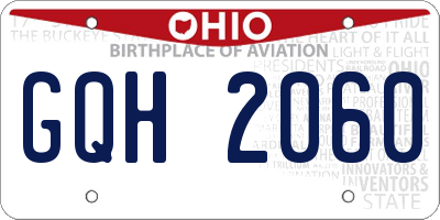 OH license plate GQH2060