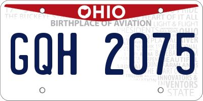 OH license plate GQH2075