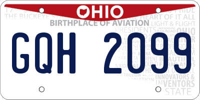 OH license plate GQH2099