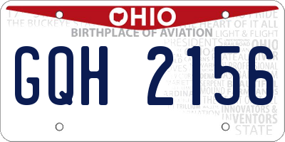 OH license plate GQH2156