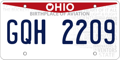 OH license plate GQH2209