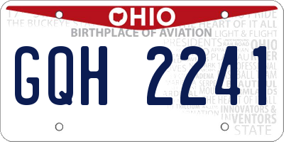 OH license plate GQH2241