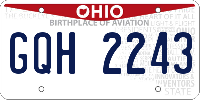 OH license plate GQH2243