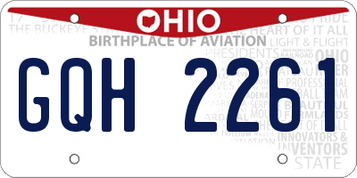 OH license plate GQH2261