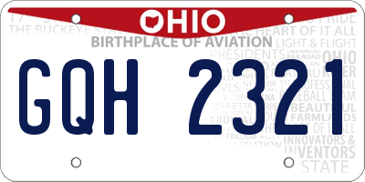 OH license plate GQH2321