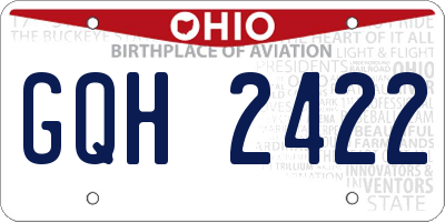 OH license plate GQH2422