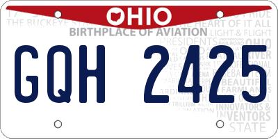 OH license plate GQH2425