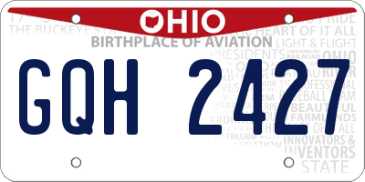 OH license plate GQH2427