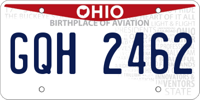 OH license plate GQH2462
