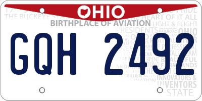 OH license plate GQH2492