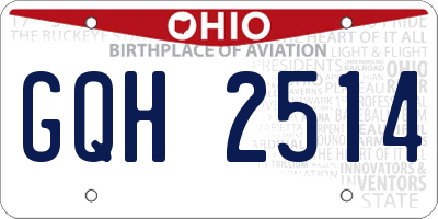 OH license plate GQH2514