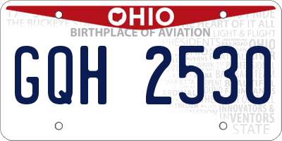 OH license plate GQH2530