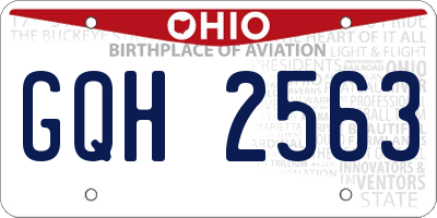 OH license plate GQH2563