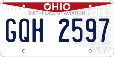 OH license plate GQH2597