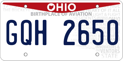OH license plate GQH2650