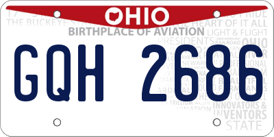 OH license plate GQH2686