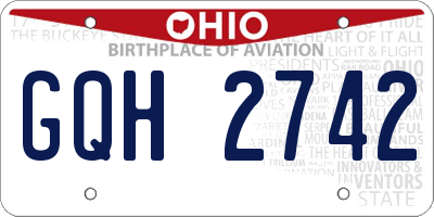 OH license plate GQH2742