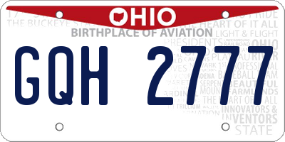 OH license plate GQH2777